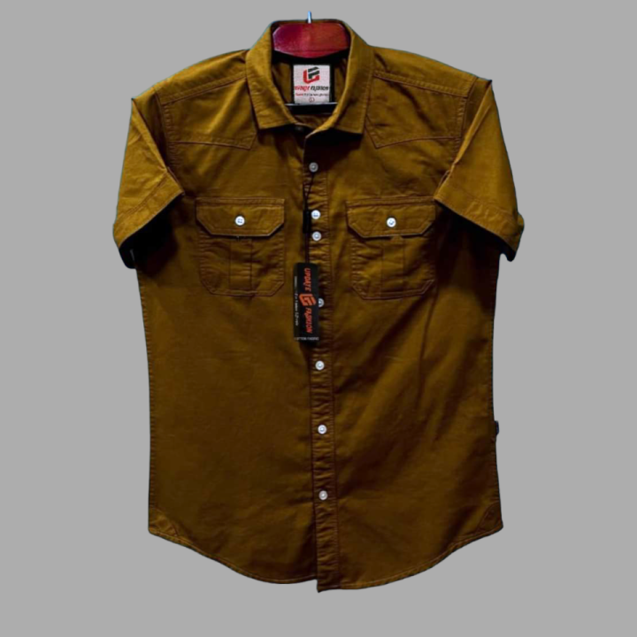 Double%20Pocket%20Short%20Sleeve%20Shirt%20For%20Men%20-%20Image%202