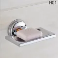 ABS Strong Suction Soap Dish Holder Tray Bathroom Shower Chrome Accessory. 