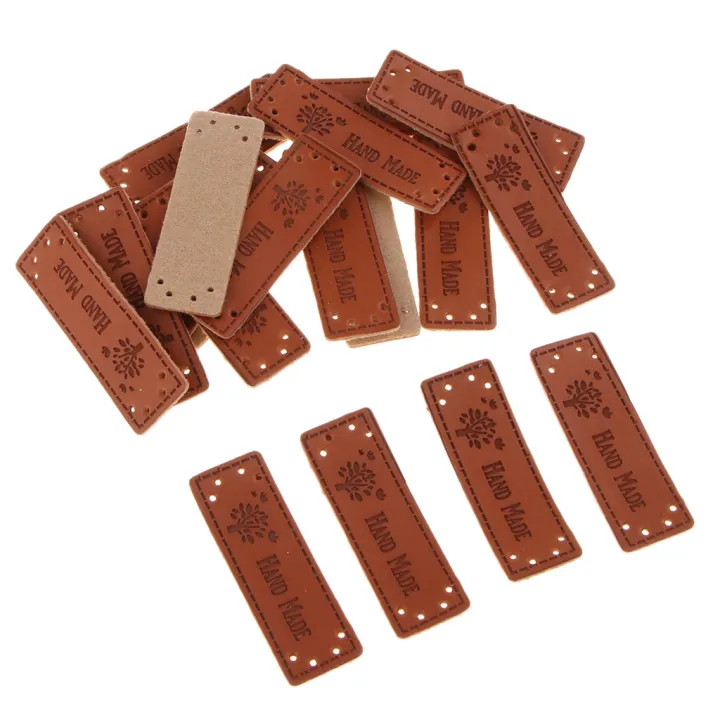 20pcs/Pack%20Leather%20Handmade%20Label%20Patches%20Tags%20DIY%20Sew%20Clothes%20Crafts%20-%20Image%204