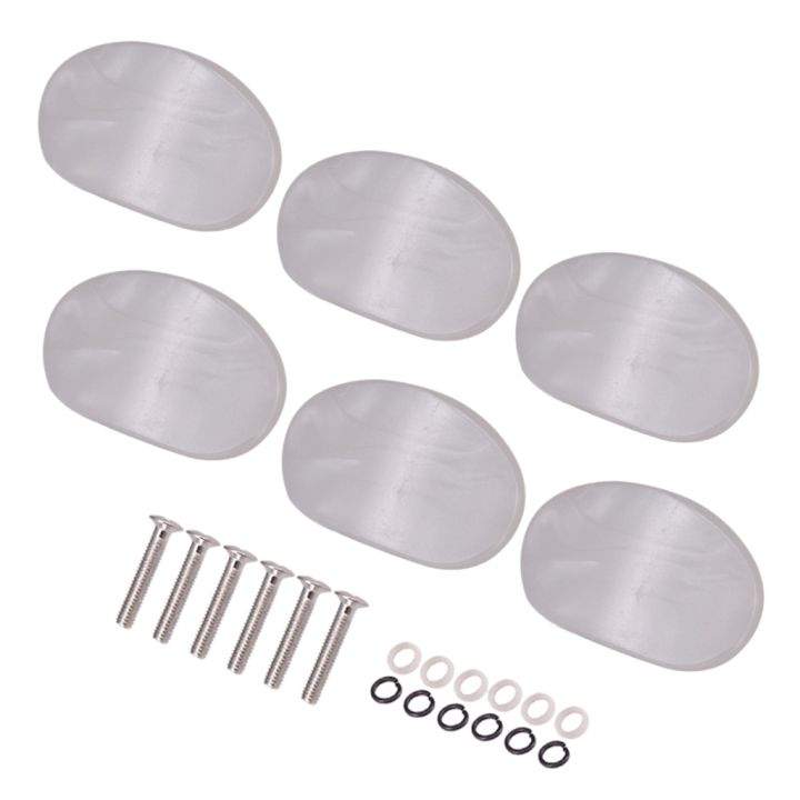 6 Pcs White Pearl Guitar Tuning Pegs Keys Button Tuners Machine
