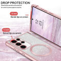【Buried Buzie】ROCK Gradient Glitter Magnetic Case For Samsung Galaxy S24 S23 S22 S21 Ultra S20 FE Wireless Charging Cover For Samsung S24 Plus.