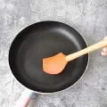 Silicone Spatula 1 pcs Set With Long Wooden Handle - Colourful Silicon Rubber Spatchula Kit With High Heat Resistant. 