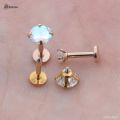 Starose 4pcs 2~5mm Rainbow Gem Nose Ring Labret Lip Piercing Kit Nostril Piercing Helix Studs Tragus Earrings Ear Piercing Oreja.