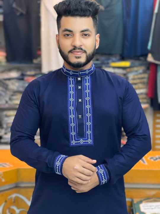 Men'S Elite Panjabi Premium Semi Long Panjabi For Men (Snap Button/ টিপ বুতাম)