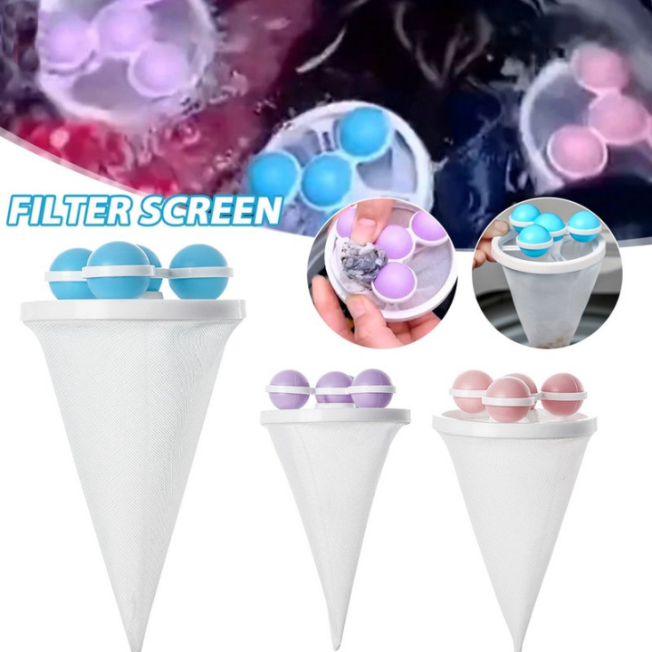 【In-Stock】 Washing Machine Hair Filter Removing Mesh Bag Floating Pet Hair Lint Mesh Remover Pouch Laundry Washing Machine Lint Catcher