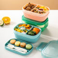 Qiunery Student Bento Lunch Box With Cutlery 1900ml Large Capacity Microwave Freezer Dishwasher Safe Leak-Proof Food Box.