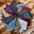 Elegant Geometric/Floral Polyester Pocket Square for Suit and Blazer, Formal Business Style - 23x23cm.
