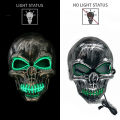 Classical Halloween Glowing LED Evil Skull Head Mask Light Up Horror Mask Costume Cosplay Costume Skeleton Mask Props. 