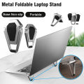 Metalic Mini Folding Laptop Stand With Non Slip Rubber Pad.