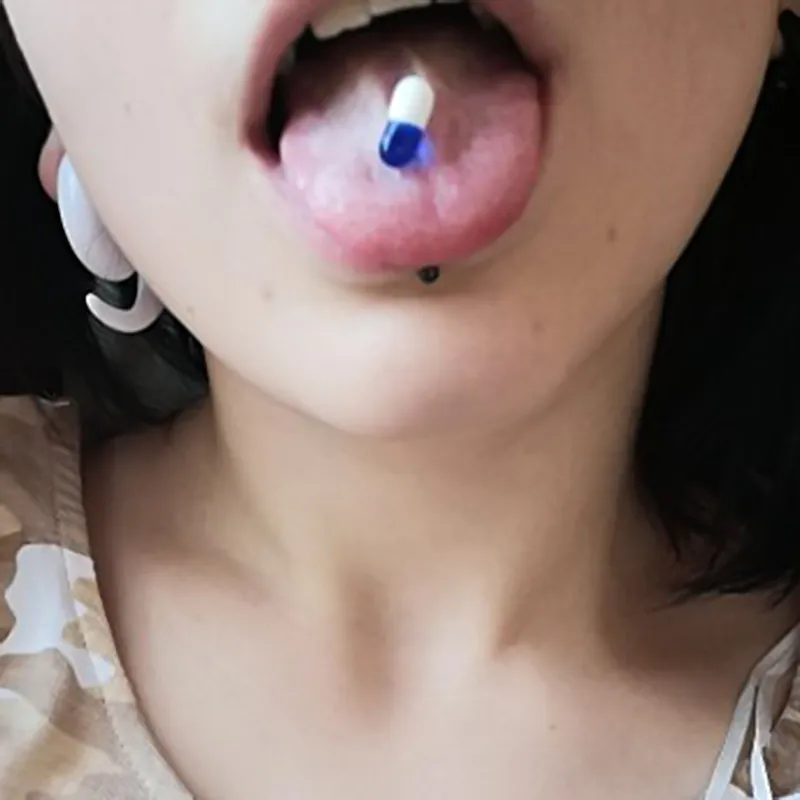 1-10 Pieces Colorful Capsule Tongue Rings Acrylic Pill Tongue