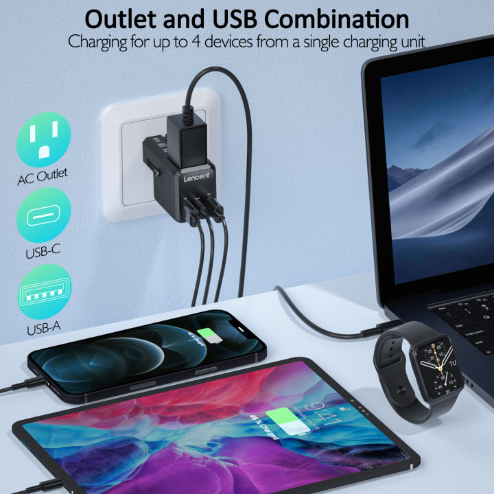 LENCENT%20All-in-One%20Charger%20Universal%20Travel%20Adapter%20with%201%20Outlet%203X%20USB%20International%20Power%20Converter%20for%20220+%20Countries%20Pakistan,UK,%20USA,%20Australia,%20Europe%20USA%20Plug%20Adapter,%202300W%20Cruise%20Ship%20Approved%20-%20Image%208