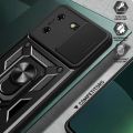 KEYSION Shockproof Case for Tecon Pova 5 Camon 20 Pro 5G Slide Camera Lens Protection Ring Phone Back Cover for Infinix Hot 30 i. 