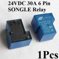 Bang Relay 24V Relay SONGLE DC-24V DC24V 30A 250VAC 6 Pin Coil SPDT Power Relay SRD-24VDC-SL-C PCB Mount Auto Universal T90 Power Relays DC 24V Relay Switches.