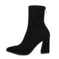 Ankle Chunky High Heel Sock Chelsea Boots Women Autumn Fashion Pointed Frosted Suede Short Boots Female Pumps Warm Boots. 
