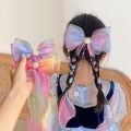 ribbon hair tie hair clip ribbon korean style Sweet Girls Kids Bow Ribbon Princess Pearl Chains Blue Yellow Pink Hair Accessories Bow Hair Clips Korean Style Kids Hairpins Ribbon Bow Hairpins. 