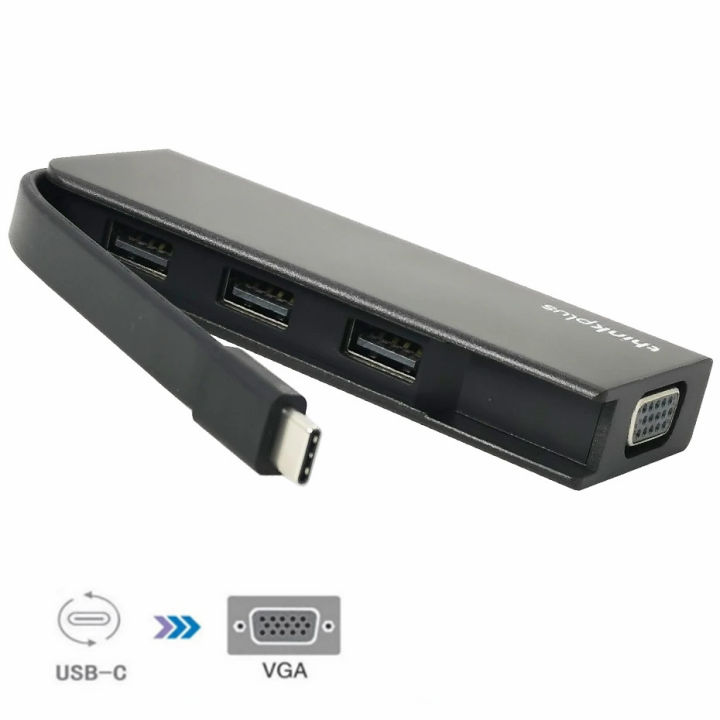 USB C Hub Laptop Display Docking Station,4-in-1 USB 3.1 Type C to HDMI VGA RJ45 USB 3.0 Docking Station for HP Dell Lenovo win10