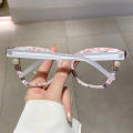 accent Eyeglasses High-quality Luxury brand eye Spectacle -studded Prescription Myopia glasses for Women Computer use Daily. 
