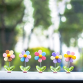 5Pcs Car Dashboard Rainbow Flower Ornaments Head Shaking.