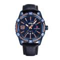Naviforce NF9117 - Blue PU Leather Analog Watch for Men - Royal Blue & Blue. 