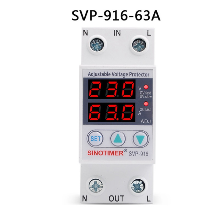 【Deal of the day】 Usage Dual LED Display Voltage Surge Protector 63A ...