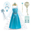 Elsa Dress for Girls Elsa Costume Snow Queen Anna Dress Cosplay Birthday Party Children Kids 2024 Carnival Girl Frozen Costume. 