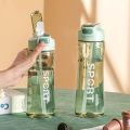 Marked pot drinking utensils with time leak outdoor sports water bottle large capacity plastic 800ml water drinking cup transparent anti.