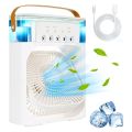 Air Cooler Fan 3 in 1 Mini Portable Fan Humidifier with 7 Colors LED Light Air Cooler 600ml Water Tank Air Cooling Fan. 