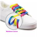 1 Pair Rainbow Colour Flat Shoelaces. 