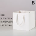 2sql 1PC Paper Cake Box Kraft Paper Bag Paper Bag Gift Bag Shopping Bag Tote Bag Flowers Packaging Bag Square Portable Bag. 