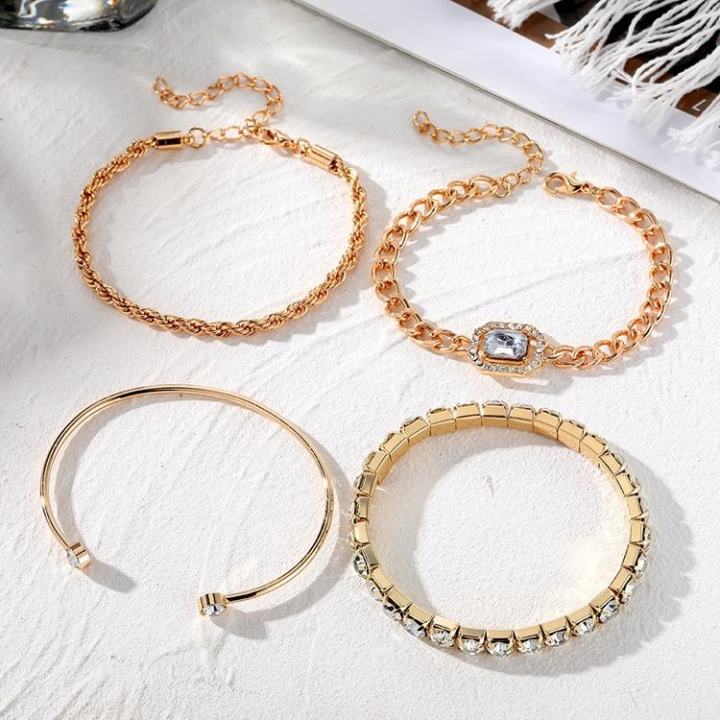4Pcs/set%20Retro%20Bracelet%20for%20Women%20Girls%20Crystal%20Shiny%20Adjustable%20Opening%20Chain%20Bracelets%20Punk%20Bangle%20Charm%20Bracelets%20Jewelry%20Gift%20-%20Image%203