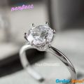 1 Carat Moissanite Round Classic Six Prong Sterling Silver Ring Woman Engagement Wedding Ring. 