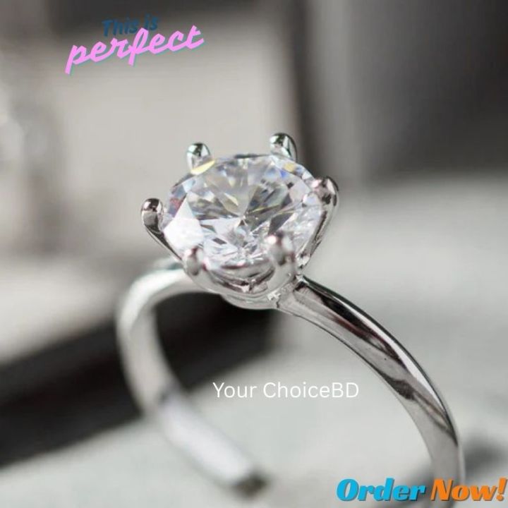 1%20Carat%20Moissanite%20Round%20Classic%20Six%20Prong%20Sterling%20Silver%20Ring%20Woman%20Engagement%20Wedding%20Ring%20-%20Image%202