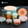 6 Pcs/ Set Reusable Food Silicone Cover Stretch Lids Caps for Cookware Pot Cover Kitchen Accessories.