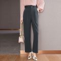High Quality Ladies Classic Pants Simple OL Style Loose Straight Pants Women Fashion Casual Female Long Trousers. 