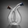 2-in-1 Double Layer Bottle Cork Sealed Transparent Sauce Oil Vinegar Glass Bottles Oil Jug Spice Glass Bottles for Kitchen.