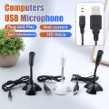 3.5mm Laptop Microphone USB Desktop Stand Mic With Holder For Studio Speech Singing Gaming Streaming Eatop. 