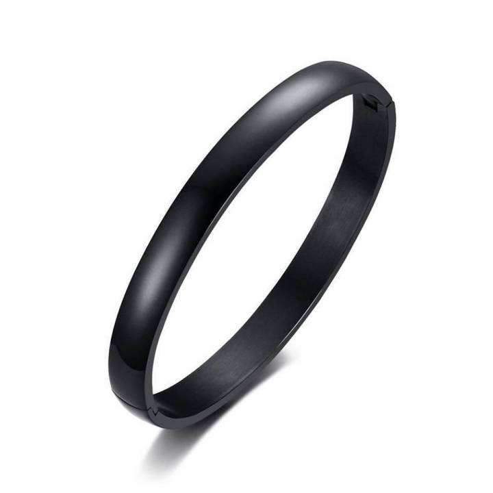 Black Stainless Steel Bangle Bracelet For Men - Bracelet