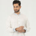 Masculine  Printed Casual Panjabi - White. 