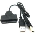 USB 2.0 to Sata 7+15 Pin 2.5  Converter Adapter Cable w / 2.5  Hard Drive HDD Case Box For Laptop. 