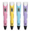 3D Painting pen Three-color supplies Crafting Doodle Drawing Arts Printer PLA/ABS Filaments Kid Gift Pink 1Pc. 