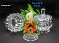 Glass Bowl with Lid  Multipurpose Decorative Item Serving Fruit Dry Fruits Chocolates Snacks Pickle Dessert Tea. 