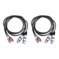 2X Hifi Audio Cable 2 Rca Male to Xlr 3 Pin Female Mixing Console Amplifier Dual Xlr to Dual Rca Shileded Cable 1.5M. 