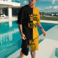Summer Sportswear T-Shirt 2-Piece Fashion Men's Sportswear Suit Casual O-Neck Men's Shorts Two-Piece Clothes Harajuku.