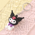 Creative Rubbe Keychain/Popular Cartoon KT Series Kuromi Cinnamoroll My Melody Hello Kitty Car Pendant Decoration For Bags/Key Rings Accessories. 