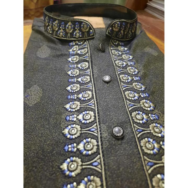 Rajasthan Eid Special Trendy Panjabi For Men ( off white and black)