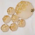 PDTYMWNG Silicone Resin , 2 Pcs Resin Tray Mold + 8 Pcs Coaster , Tray , Tray and Coaster Epoxy Set.