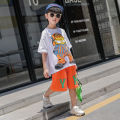 Fashion Summer Teenage Boy Clothes Boys for 4 6 8 10 12 14 Year Hiphop Korean Casual T-Shirt Shorts 2Pcs Sets Funny Cartoon Suit. 