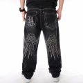Nanaco Man Loose Baggy Jeans Hiphop Skateboard Denim Pants Street Dance Hip Hop Rap Male Black Trouses Chinese Size 30-46.
