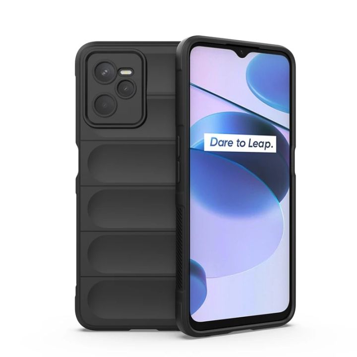 MobiCase S4 For Realme C35 / Realme Narzo 50A Prime Back Cover Phantom Shield Soft Silicone TPU Shockproof Liquid Silicone Airbag Phone Case Realme C35 / Realme Narzo 50A Prime Case Realme Cover Phone Case Black