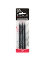 Mont Marte Woodless Charcoal Pencil Set 3 Pcs Soft Medium Hard.